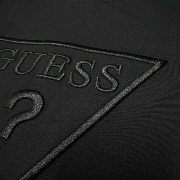 Guess Los Angeles W L Black T-Shirt  Carlee Triangle Tee Front Logo Embroidery - Picture 3 of 9